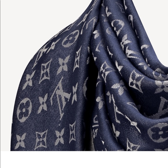 Louis Vuitton, Accessories, Louis Vuitton Monogram Shine Shawl Bleu Nuit